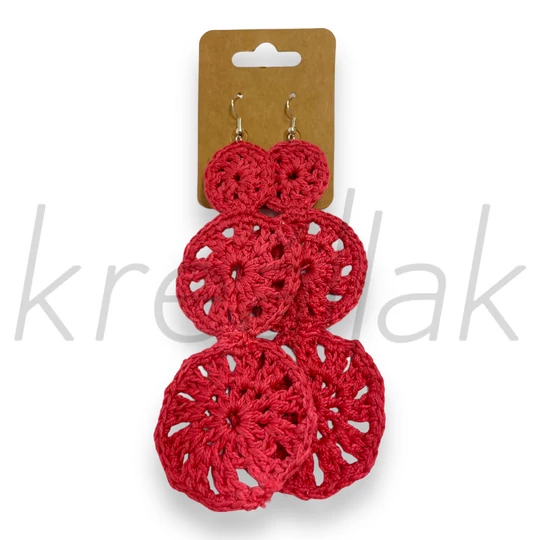 Fülbevaló - Pink horgolt fülbevaló