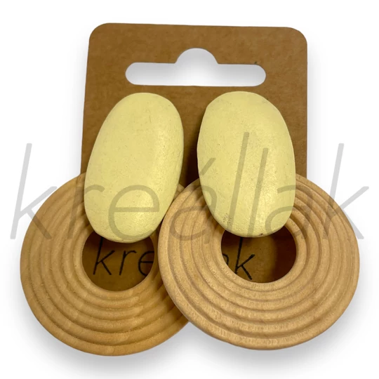 Fülbevaló - Fa natúr karikafülbevaló