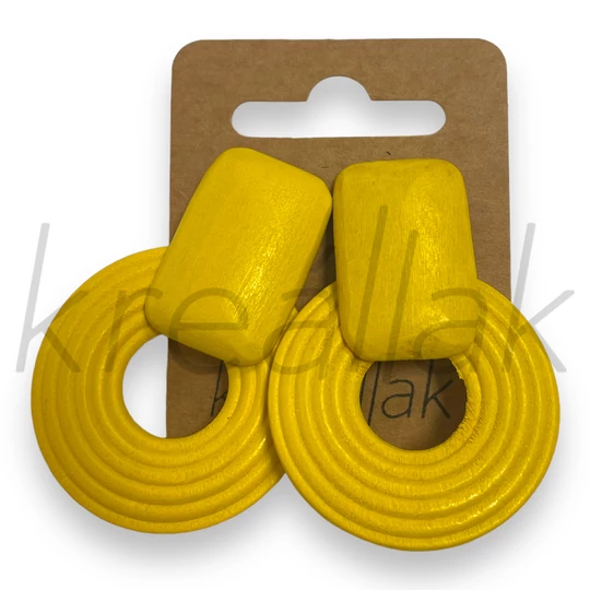 Fülbevaló - Citromsárga fa fülbevaló