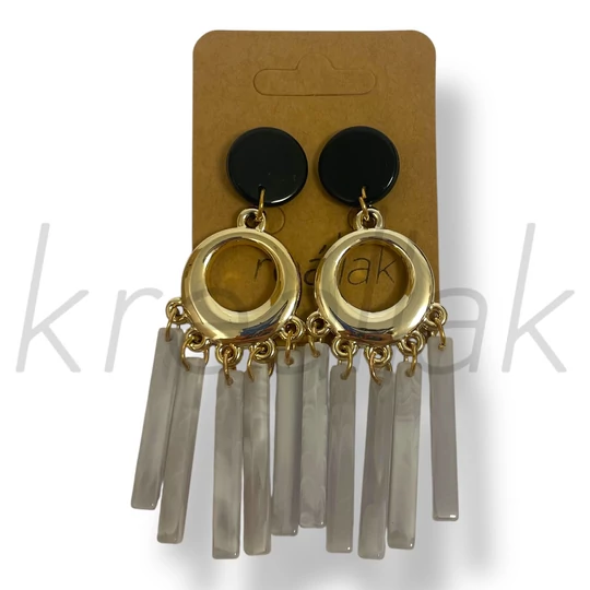 Szürke lógó rúd fülbevaló