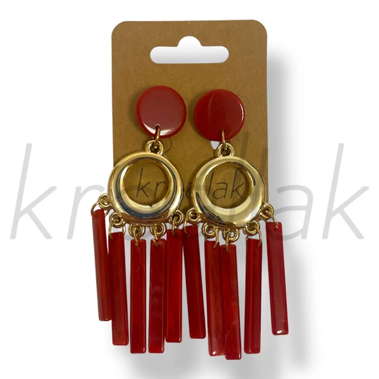 Piros lógó rúd fülbevaló