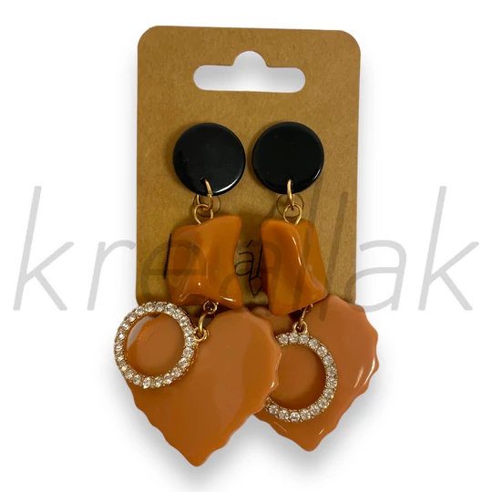 Fülbevaló - Narancs tekla gyöngyös fülbevaló