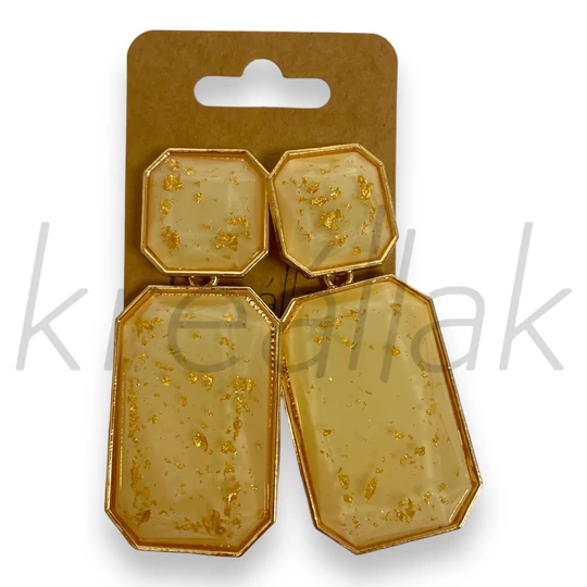 Fülbevaló - Fehér gyöngyös láncos fülbevaló