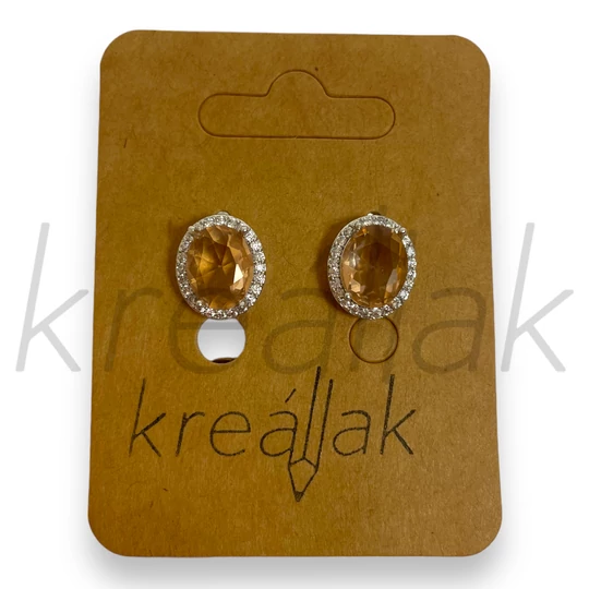 Fülbevaló - Beige köves fülbevaló