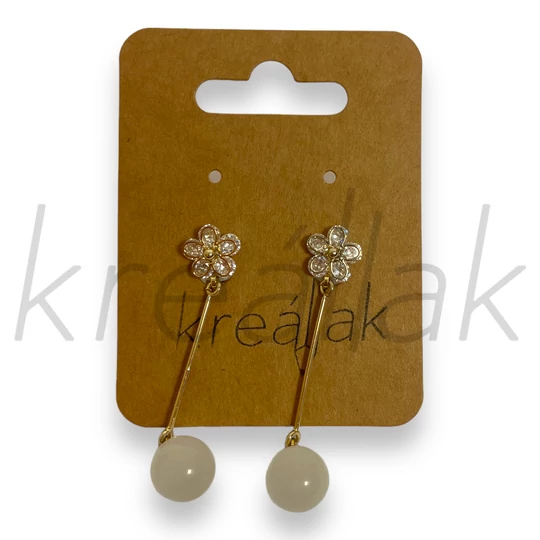 Fülbevaló - Virágos,gyöngyös hosszú fülbevaló