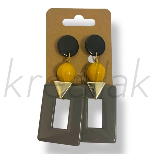 Szürke tégla plasztik fülbevaló