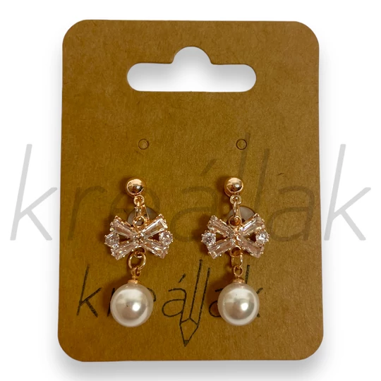 Fülbevaló - Rozé gold masnis fülbevaló