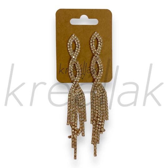 Fülbevaló - Köves , spirál mintás fülbevaló arany