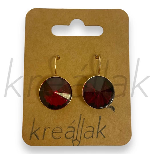 Fülbevaló - Bordó köves fülbevaló