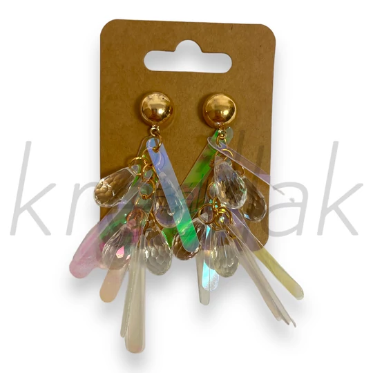 Fülbevaló - Átlátszó flitteres fülbevaló