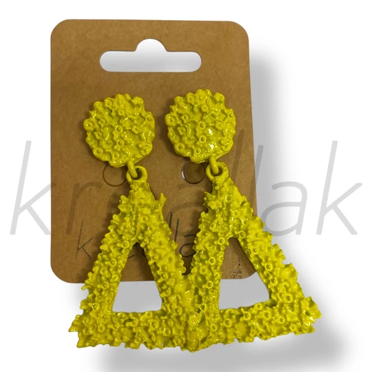 Citromsárga háromszög fülbevaló