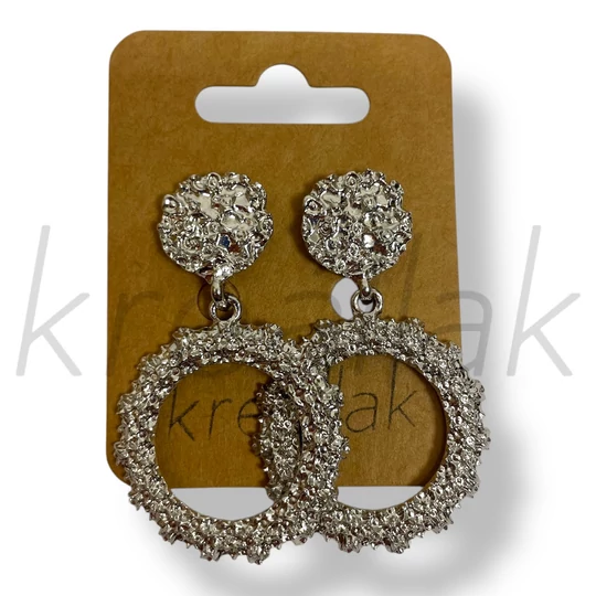 Ezüst színű kör fém fülbevaló