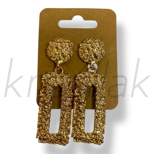 Arany színű téglalap fém fülbevaló