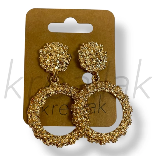 Arany színű kerek fém fülbevaló 