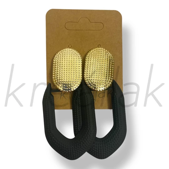 Fekete arany lapos fém fülbevaló