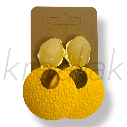 Sárga köves fém fülbevaló