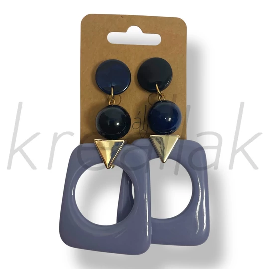 Szürke-fekete  plasztik fülbevaló