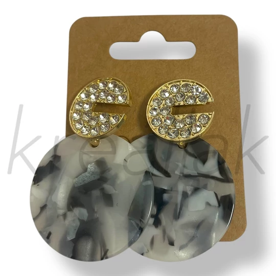 Szürkés zöld plasztik fülbevaló