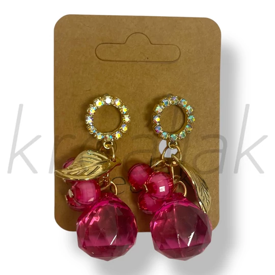 Pink leveles fülbevaló