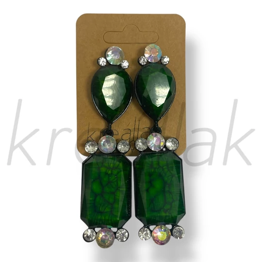 Zöld köves elegáns fülbevaló