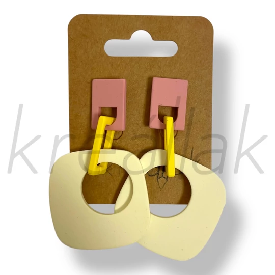 Törtfehér kocka fülbevaló