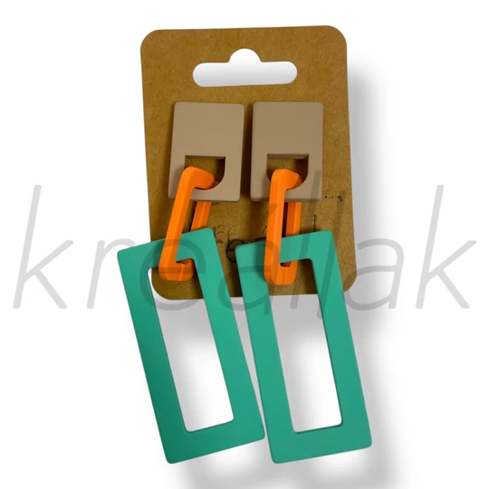 Menta tégla fülbevaló