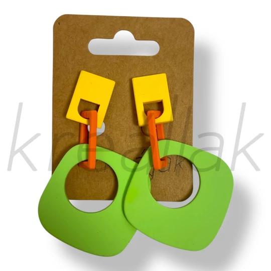 Zöld kocka fülbevaló