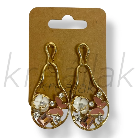 Fehér virágos fülbevaló