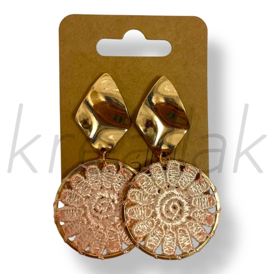 Rózsaszín horgolt fülbevaló