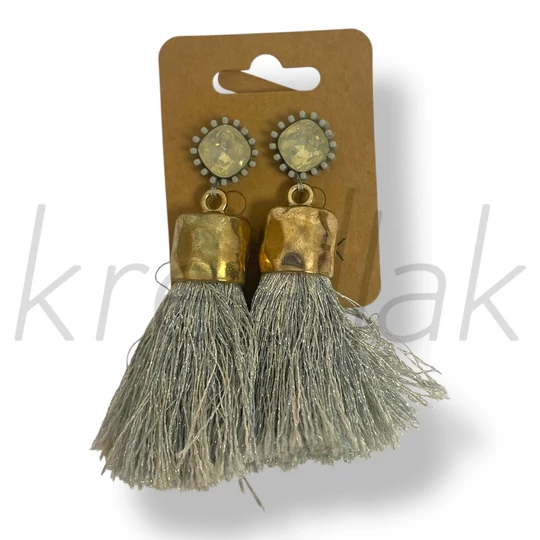 Ezüst bojt köves fülbevaló