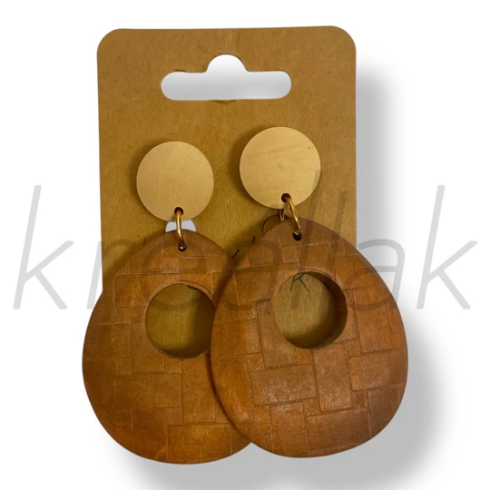 Magába mintás fa fülbevaló