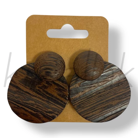 Barna kör fa fülbevaló