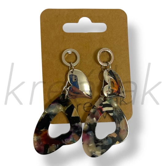 Fekete szív fülbevaló