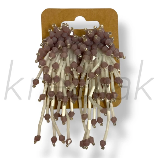 Mályva gyöngyös fülbevaló