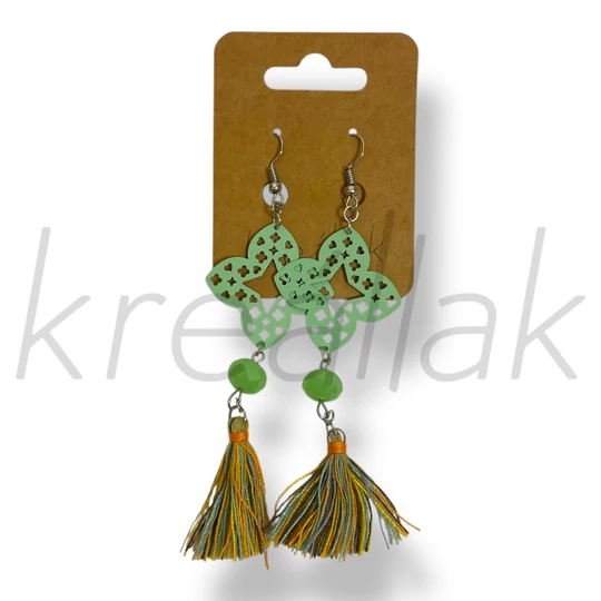 Menta bojtos fülbevaló