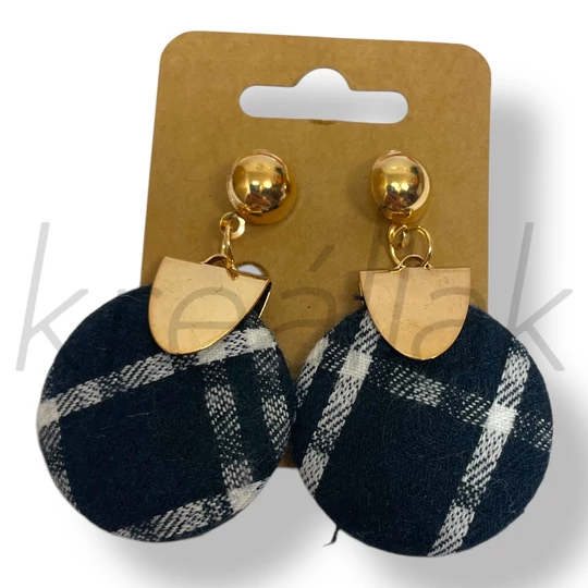 Kék kockás fülbevaló