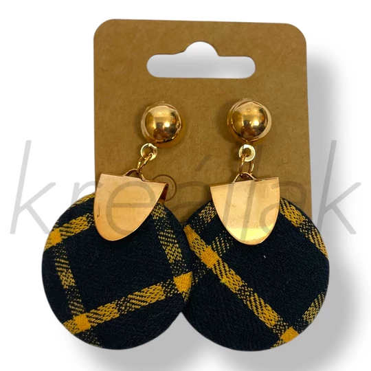 Sárga kockás fülbevaló