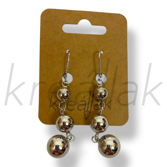 Ezüst golyós fülbevaló