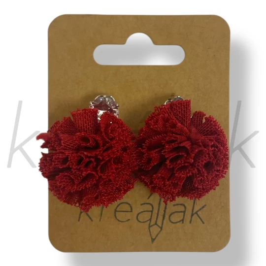 Bordó tüll fülbevaló