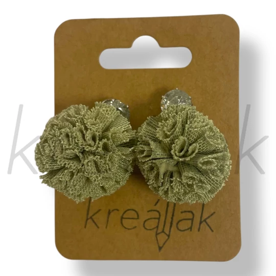 Keki zöld köves tüll fülbevaló