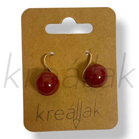 Bordó gyöngy fülbevaló