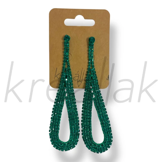Zöld luxus csepp fülbevaló
