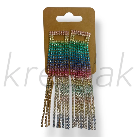 Színátmenetes luxus bojt tégla fülbevaló