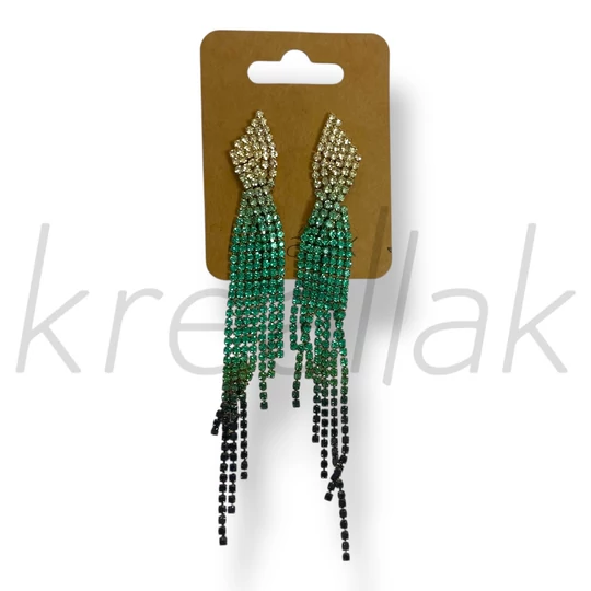 Zöld színátmenetes luxus fülbevaló