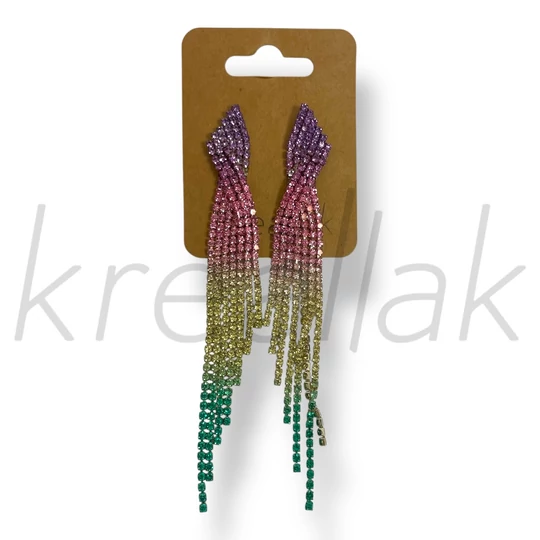 Szivárvány luxus bojt fülbevaló