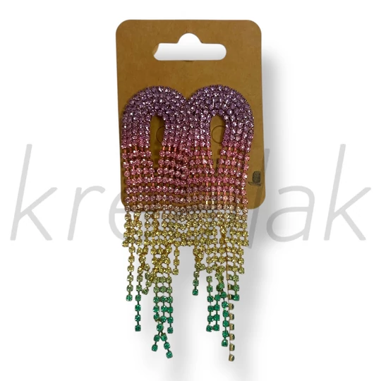 Szivárvány luxus bojt fülbevaló