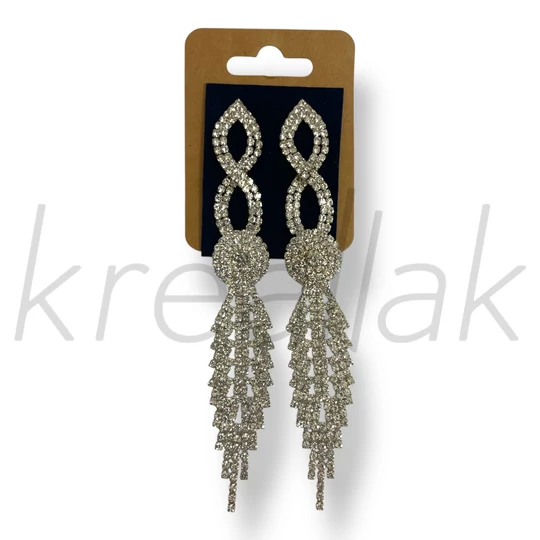 Ezüst színű luxus bojt fülbevaló