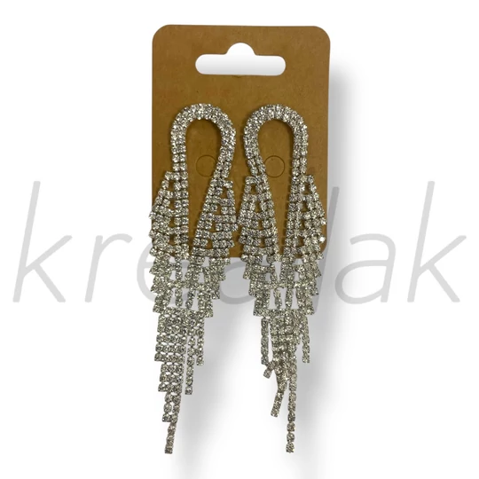 Ezüst színű luxus bojt fülbevaló