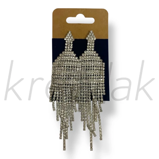 Ezüst színű luxus bojt fülbevaló