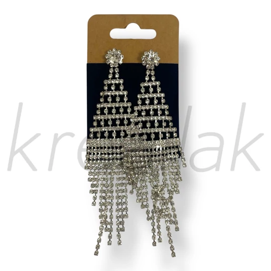 Ezüst színű luxus bojt fülbevaló